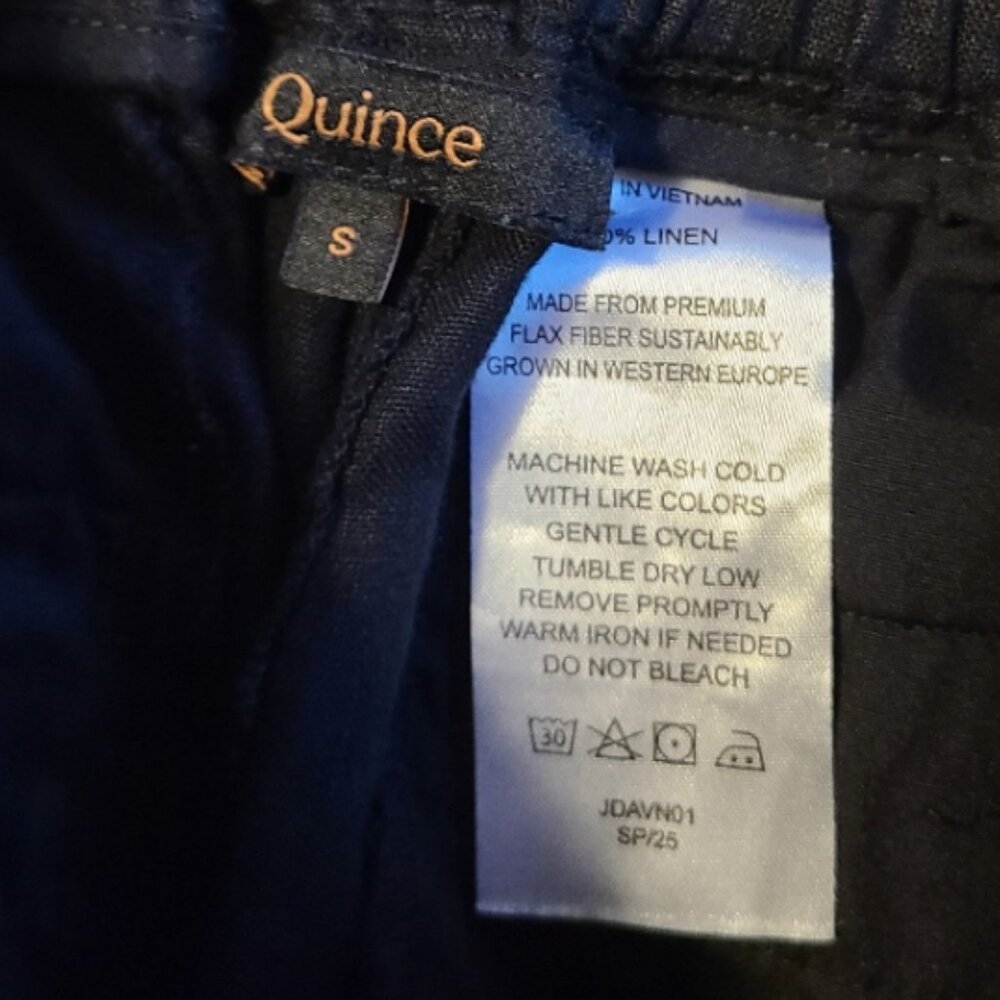 QUINCE 100% EUROPEAN LINEN WIDE LEG PANTS ELASTIC WAIST DRAWSTRING sz S x 30" - Picture 6 of 6